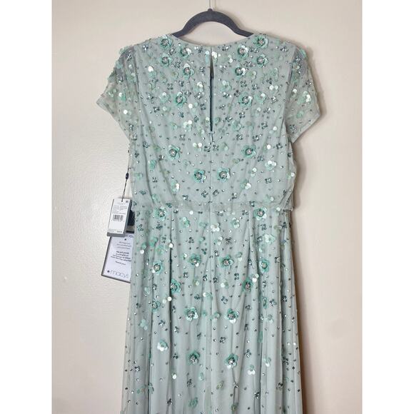 NWT ADRIANNA PAPELL DRESS GREEN MOTHER OF THE BRIDE BRIDESMAID EVENING FORMAL - Picture 12 of 16